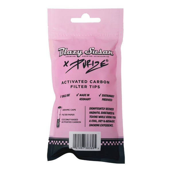Blazy Susan® - Pink Activated Carbon Filter Tips | Xtra Slim | 50ct Bag