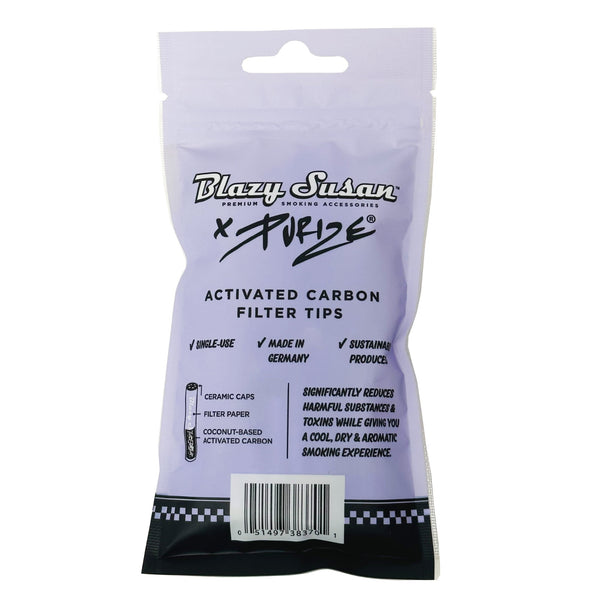 Blazy Susan® - Purple Activated Carbon Filter Tips | Xtra Slim | 50ct Bag