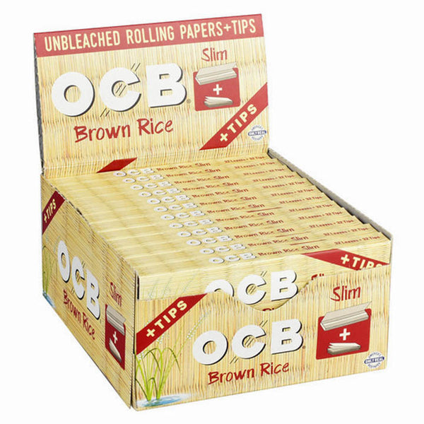 OCB® Rolling Papers - Brown Rice Slim + Tips